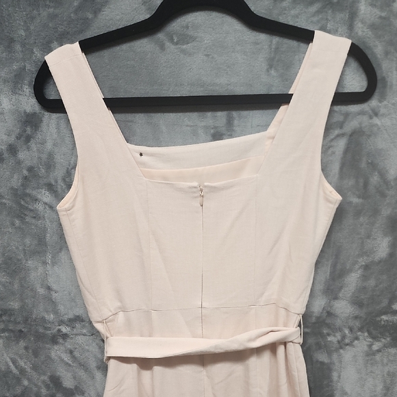 Ann Taylor Linen Cream Buttoned Midi Dress - Picture 5 of 8